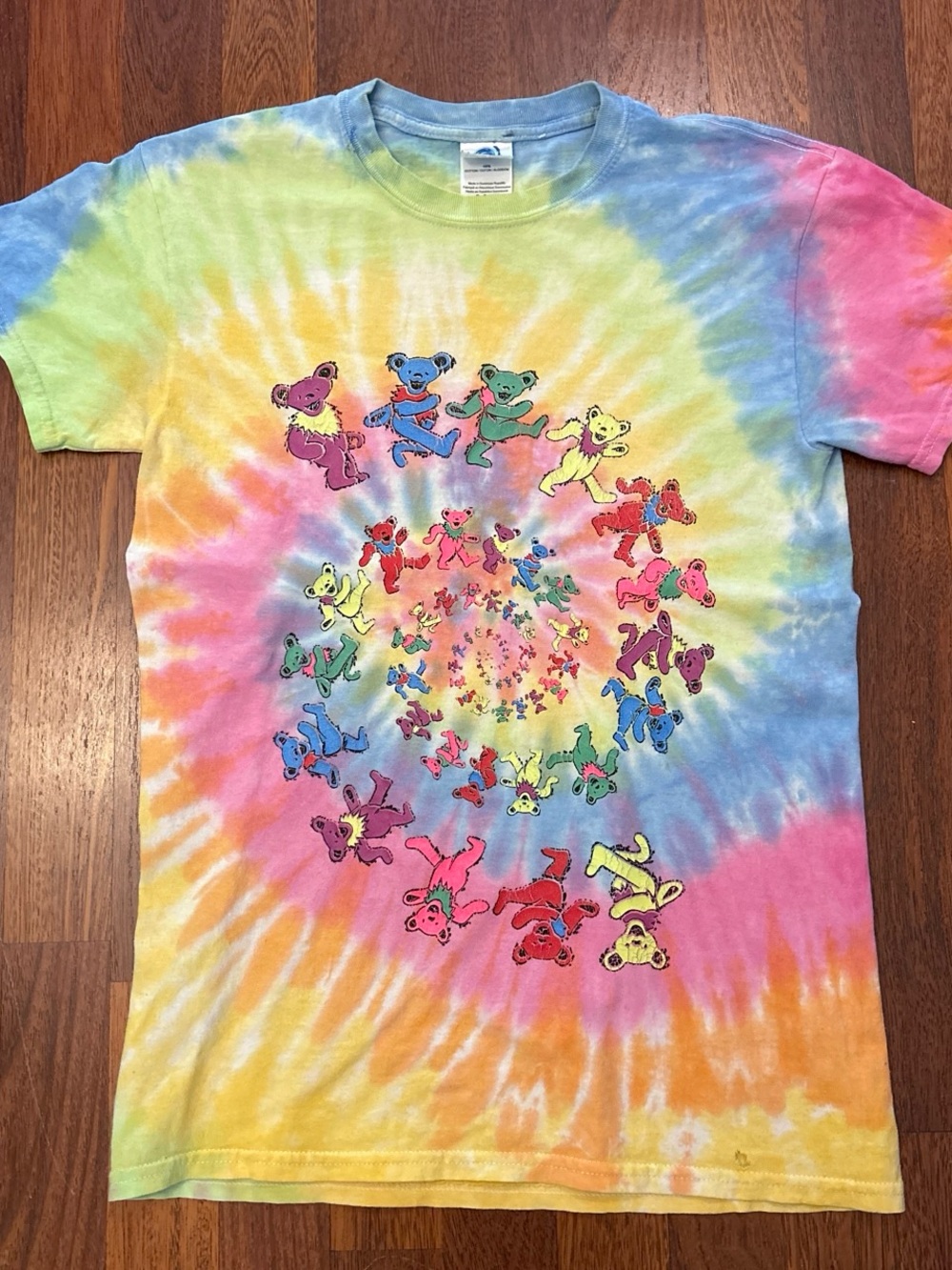 Multicoloured Grateful Dead Dancing Bears Tie Dye Concert T-shirt Size Small
